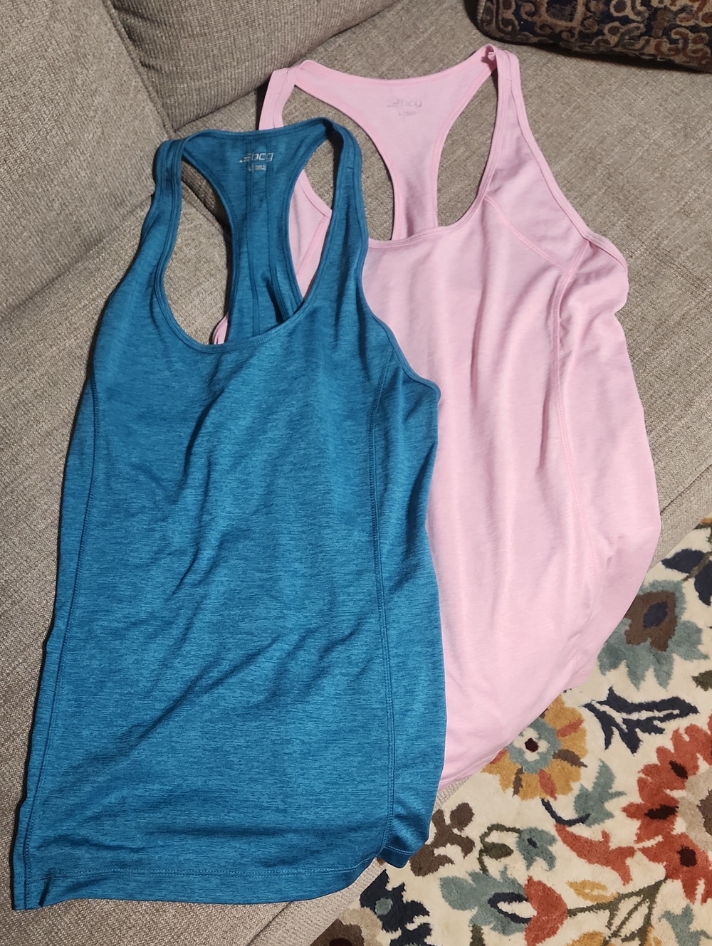 bcg Blue and Pink Racerback Tank Tops